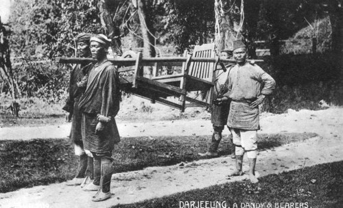 'Dandy and Bearers, Darjeeling', India, early 20th century. Artist: Unknown