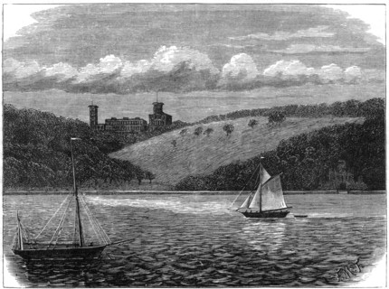 Osborne House, Isle of Wight, as seen from the sea, late 19th century. Artist: Unknown