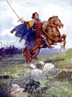 A knight riding a rearing horse. Artist: Unknown
