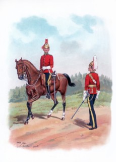 Dragoon guards, 1915.Artist: LE Buckell