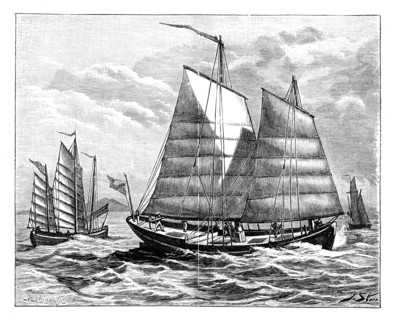 Chinese boats in the Canton river, 19th century. Artist: Unknown