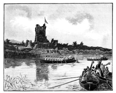 'The Royal tour in Ireland, visit to Ross Castle, Killarney', 1887. Artist: William Barnes Wollen