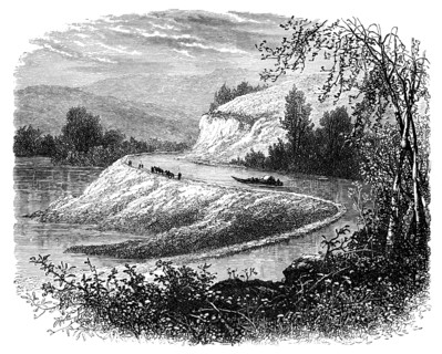 The James River and countryside near Richmond, Virginia, USA, 19th century. Artist: Unknown