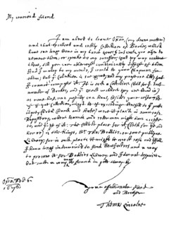 A letter written by Thomas Lincoln, 1676 (1840). Artist: Unknown
