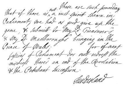 Part of a letter written by Charles Spencer, 3rd Earl of Sunderland, 1678 (1840). Artist: Unknown