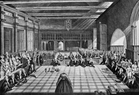 Presentation of sheriffs at Westminster, London, c1920. Artist: Unknown