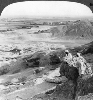 'Looking south over the Theban plain and Temples of Medinet Habu, Egypt', 1905.Artist: Underwood & Underwood