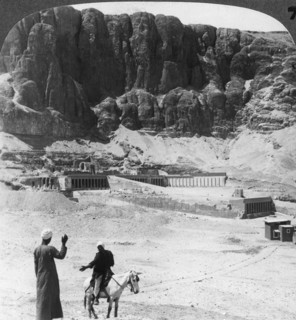 'Buried for ages - colonnaded terraces of the temple at Der-el-Bahri, Thebes, Egypt', 1905.Artist: Underwood & Underwood
