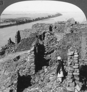 'Kasr (Qasr) Ibrim and a view down the Nile in Nubia, Egypt', 1905.Artist: Underwood & Underwood