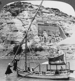 'The grotto temple of Abu Simbel, seen from the Nile, Egypt', 1905.Artist: Underwood & Underwood