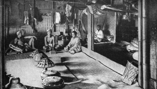 A Kalimantan native long house, Borneo, 1922. Artist: Unknown