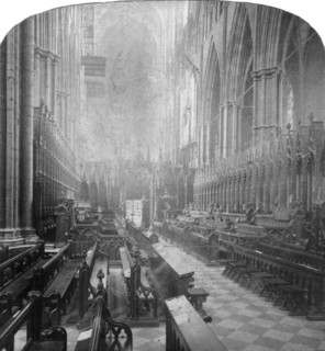 Interior of Westminster Abbey, London, late 19th century.Artist: Underwood & Underwood