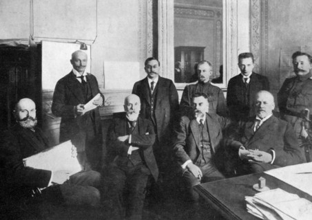 Some of the leaders of the Russian revolution, 1917, (c1920). Artist: Unknown