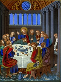 Representation of 'The Last Supper' on enamelled copper, 16th century (1849).Artist: Franz Kellerhoven
