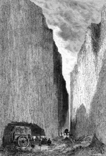 Road cut through the 'Yellow Earth', China, c1890.Artist: Hildibrand