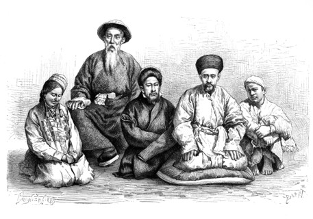'Dungans and Taranchis, types and costumes', c1890. Artist: Unknown