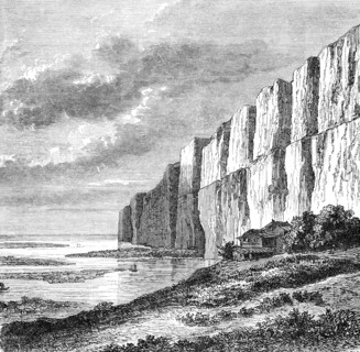 'Cliffs of Yellow Earth on the Hoang-Ho', c1890. Artist: Unknown