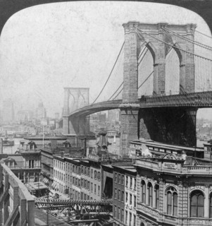 Brooklyn Bridge, New York, USA, 1901.Artist: Underwood & Underwood
