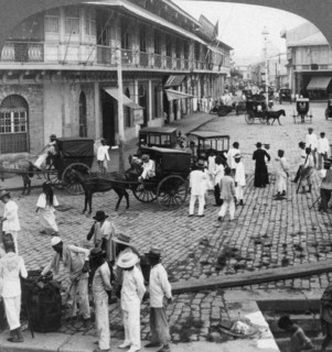 Rosario Street and Binondo Church as seen from Pasig River, Manila, Philippines, 1899.Artist: Underwood & Underwood