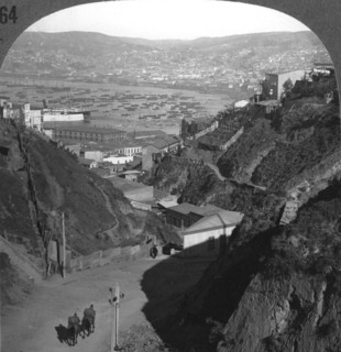 The harbour and city of Valparaiso, Chile, c1900s. Artist: Unknown