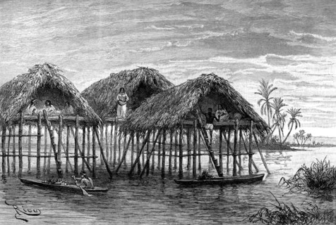 Lake dwellings of Santa Rosa, near Maracaibo, Venezuela, 1895. Artist: Unknown