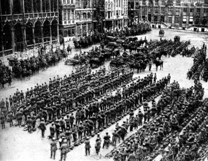 The German army in Brussels, First World War, 1914. Artist: Unknown