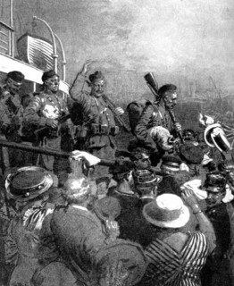 Scottish Highlanders of the British Expeditionary Force at Boulogne, France, First World War, 1914. Artist: Unknown