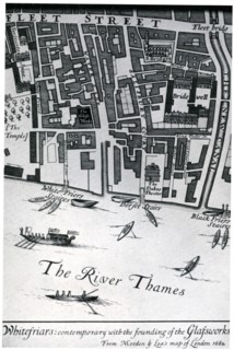 Map of London featuring Whitefriars, 1682 (1930).Artist: Morden & Lea