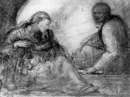 'The Madonna and Child and St Joseph', early 16th century, (1931).Artist: Correggio