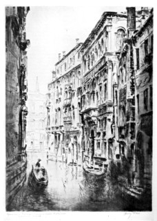 Grimari Canal, Venice, 1930.Artist: JF Barry Pittar