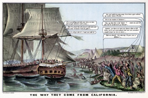 'The Way They Come From California', 1849 (1937).Artist: Nathaniel Currier