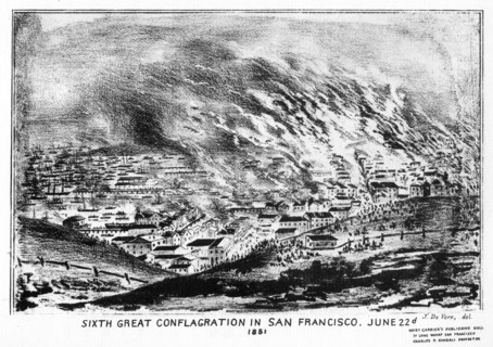 'Sixth Great Conflagration in San Francisco', Californa, 1851 (1937).Artist: J de Vere