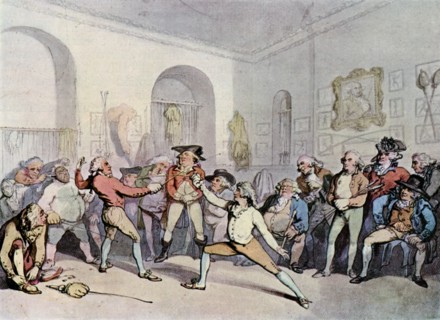 'Mr H Angelo's Fencing Academy', 1791, (1929). Artist: Thomas Rowlandson