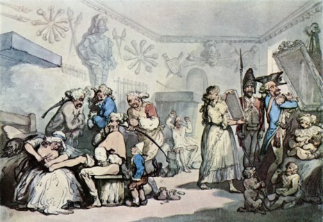 'The Interior of a French Barracks', 1787, (1929). Artist: Thomas Rowlandson