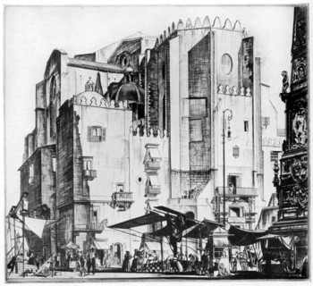 'Fishmarket, Naples', 1929. Artist: G Wedgwood