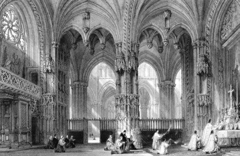 The Cathedral of Lyons, France, 19th century.Artist: E Challis