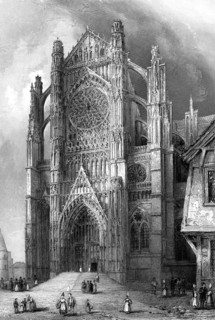 The south transept of Beauvais Cathedral, France, 1836.Artist: Benjamin Winkles