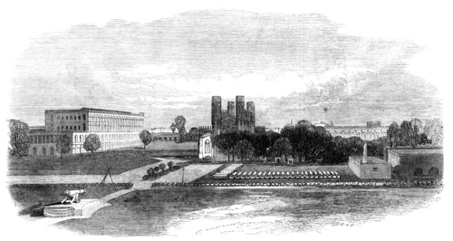 Fort Church and South Barracks, Calcutta, India, 1870. Artist: Unknown