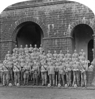 'H' Company, Royal Warwickshire Regiment, Belgaum, India, 1900s. Creator: Underwood & Underwood.