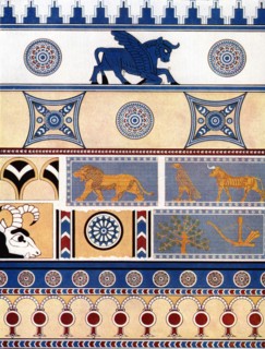 Assyrian brick and tile design, 1933-1934. Artist: Unknown