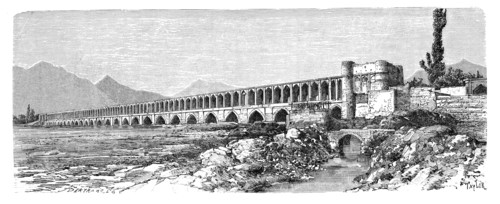 The bridge across the Zendeh-Rud, Isfahan, Iran, 1895. Artist: Unknown