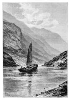 The Upper Yangtze river, China, 1895.Artist: Charles Barbant