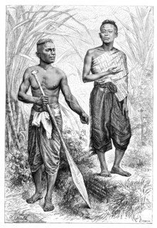 Siamese youths, 1895.Artist: Charles Barbant