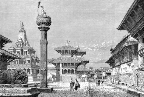 Temples at Patan, Nepal, 1895.Artist: Armand Kohl