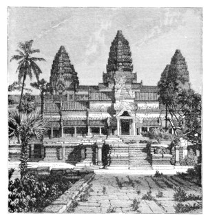 Th chief façade of the temple at Angkor-Wat, Cambodia, 1895. Artist: Unknown