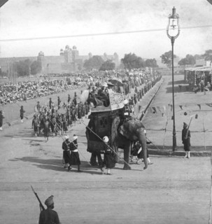 Government officials in a state procession, India, 1913.Artist: HD Girdwood
