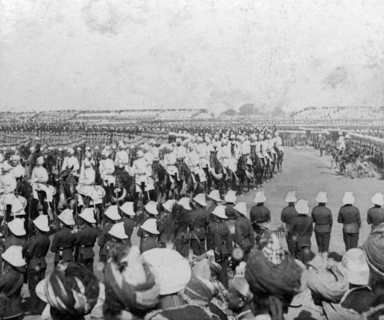 The Imperial Cadet Corps escorting their majesties into the Durbar arena, Delhi, India, 1903.Artist: HD Girdwood