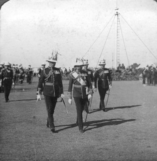 King George V (1865-1936) with Brigadier General Sir R Grimston, Delhi, India, 1912.Artist: HD Girdwood