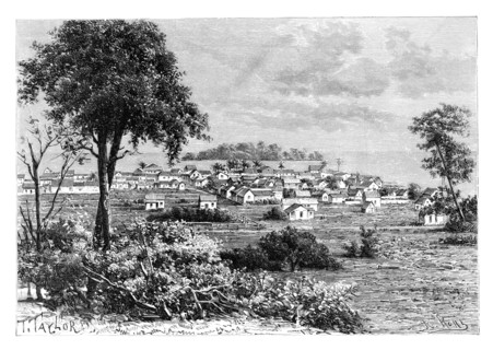 'Port Limon and Uvas Island', c1890.Artist: A Kohl