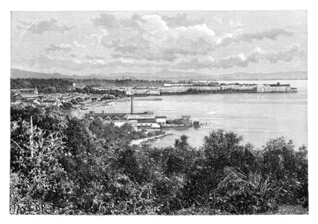 General view of Fort-De-France, Martinique, c1890.Artist: A Kohl